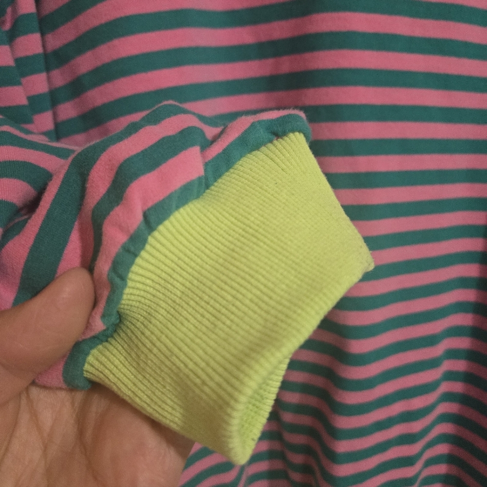 Pink & Green Striped Color Block Sweater Size Medium - Picture 5 of 16